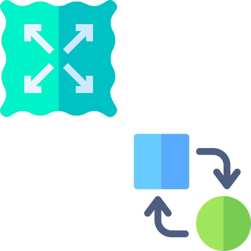 Icons for flexibility and repositionability